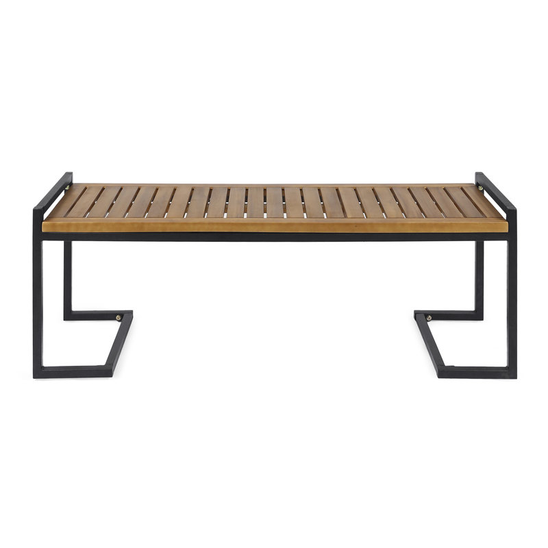 Banc industriel en bois et métal Hopkins, Teck