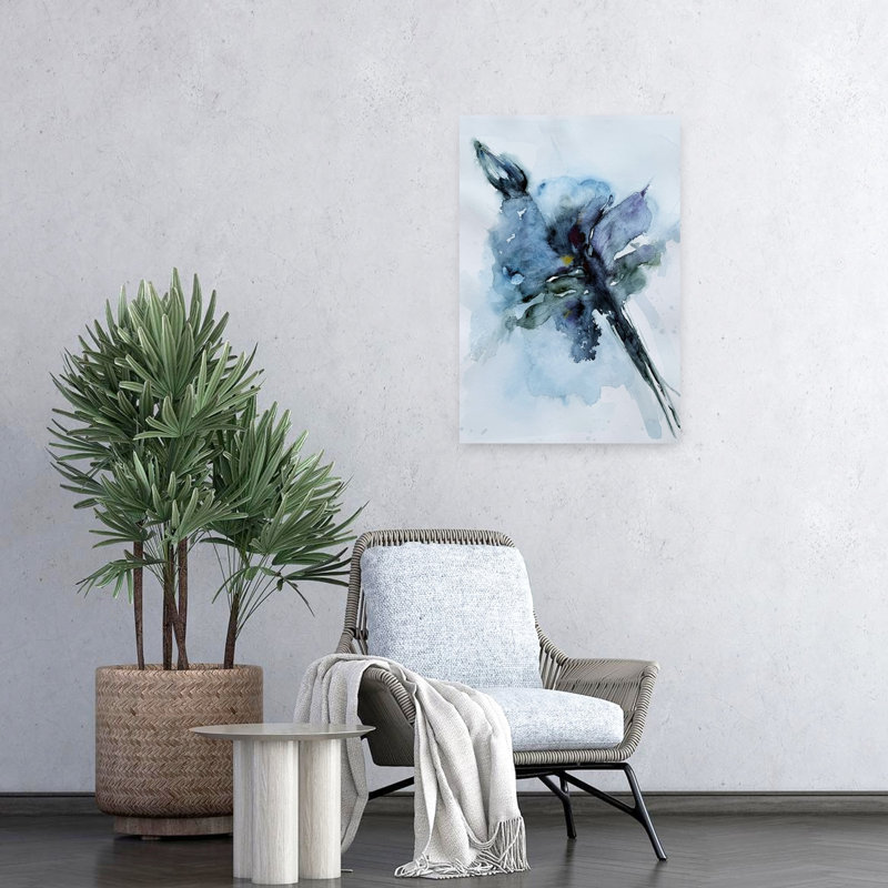 Blue Lily Bouquet Colorful Dreamy Impressionist Lily Flower Nature Wall Art by Helena Ryhle - Wrapped Canvas Print