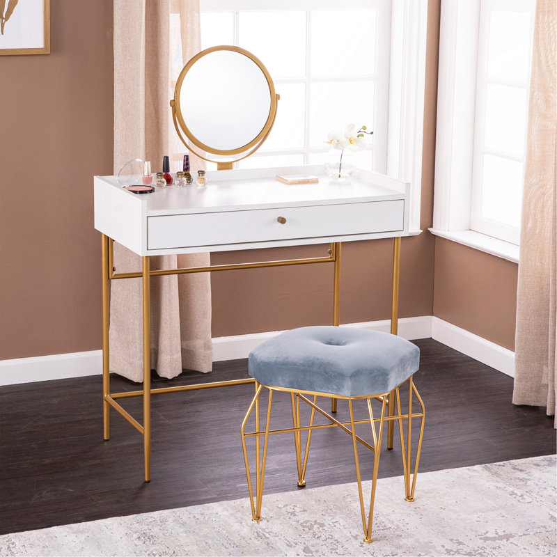 Table de coiffeuse avec miroir