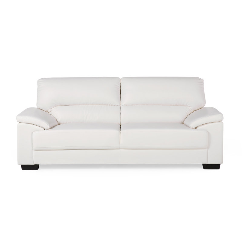 Milla 3 Seater Faux Leather Sofa, Cream