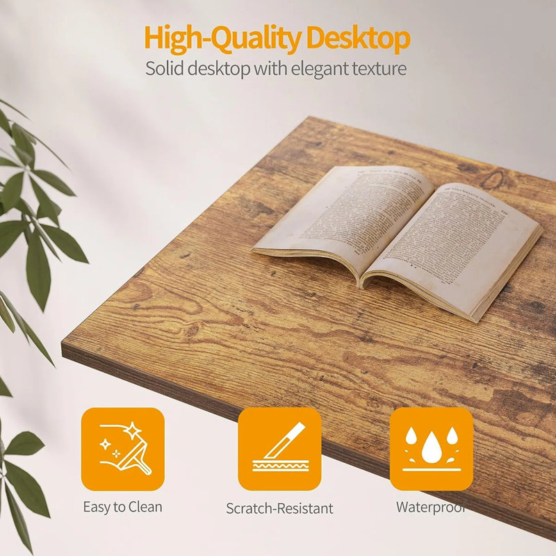 Shellcove 35'' W Rectangle Writing Desk, Rustic Brown