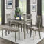 Table de salle à manger en métal brossé 1pc avec 2 tiroirs cachés-15316174