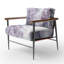 Fauteuil mauve avec accents d'animaux tapissés «Mauve»-1509973980