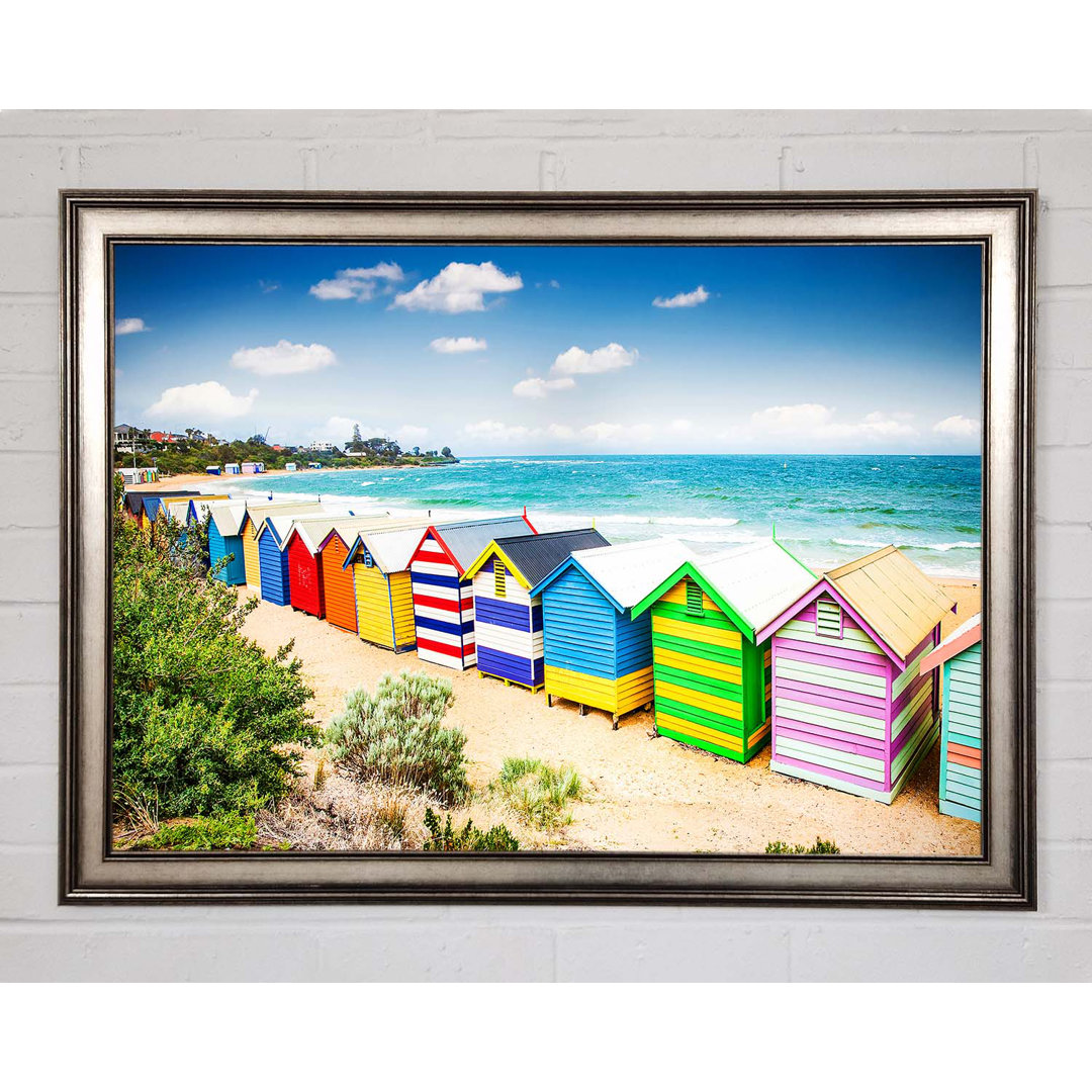 Beach Hut Delight Gerahmter Druck Wandkunst