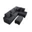 Ensemble de canapé modulaire 3 pièces de style moderne avec port USB et repose-pieds avec accoudoir à droite et canapé à accoudoir à gauche-397179855