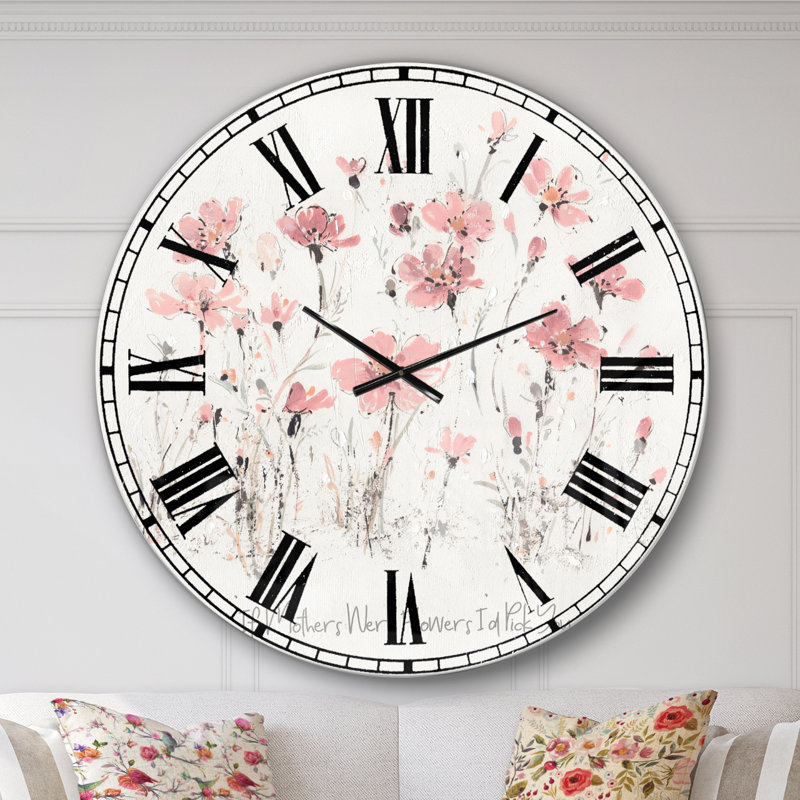 Wildflowers III - Horloge murale traditionnelle, Surdimensionné