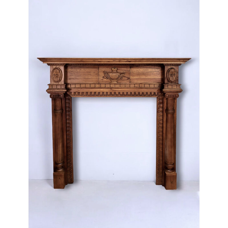 Foyer d'extérieur en bois massif sculpté à la main Regency, chêne, Oak