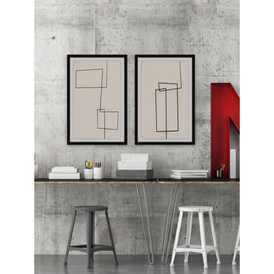 Ziyamet Unbroken Lines by Marmont Hill - 2 Piece Single Picture Frame Painting Set