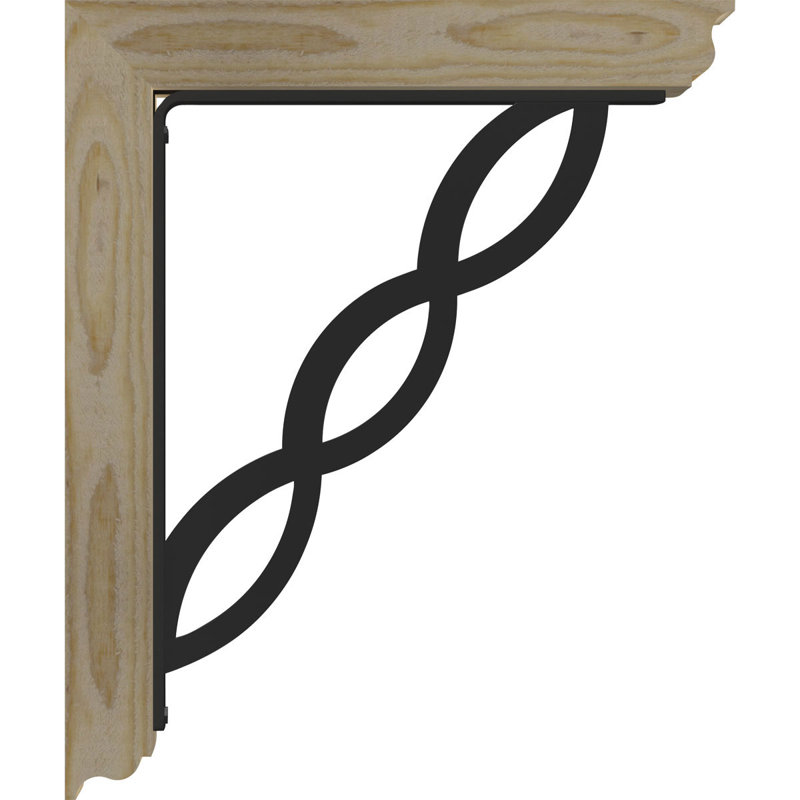 Loera 4" Single Brace Ironcrest Bracket, 23"H x 20"D, 4"W x 4"T Douglas Fir (Rough Sawn)