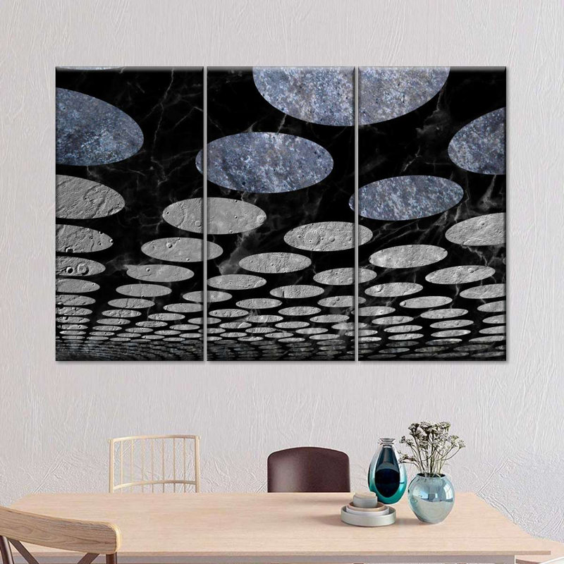 Circular Infinity On Canvas 3 Pieces Set, 28" H x 45" W x 1.25" D