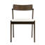 Chaise de salle à manger de style campagne moderne avec siège rembourré - bois de chêne massif, dossier sculpté et accoudoirs courts-120743899