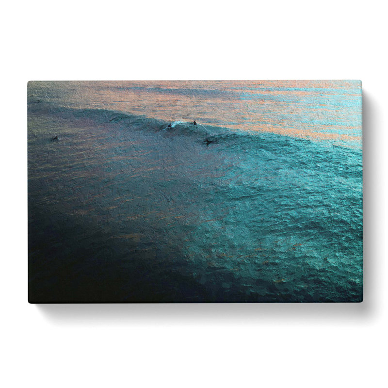 Surfing at Sunset - Wrapped Canvas, 35cm H x 50cm W x 3cm D