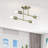 4 Light Antique Brass Large Semi-Flush