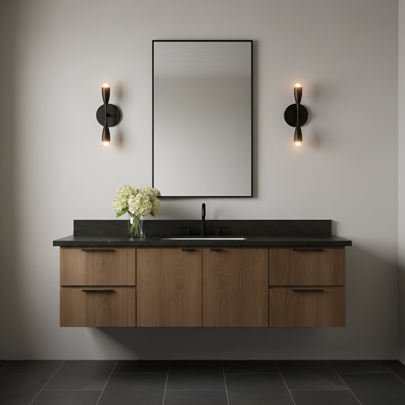 Maya Small Bath from Generation Lighting , Midnight Black, Black