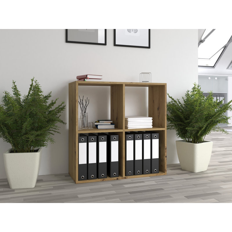 Sharnett 75cm H x 74cm W Cube Bookcase, Artisan Oak