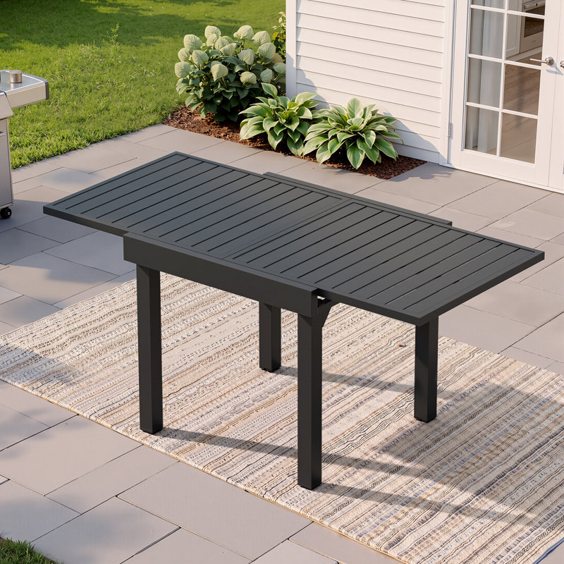 Table de salle à manger d'extérieur en aluminium pour 4 à 6 personnes , H 29,53 po x L 63 po x l 31,5 po