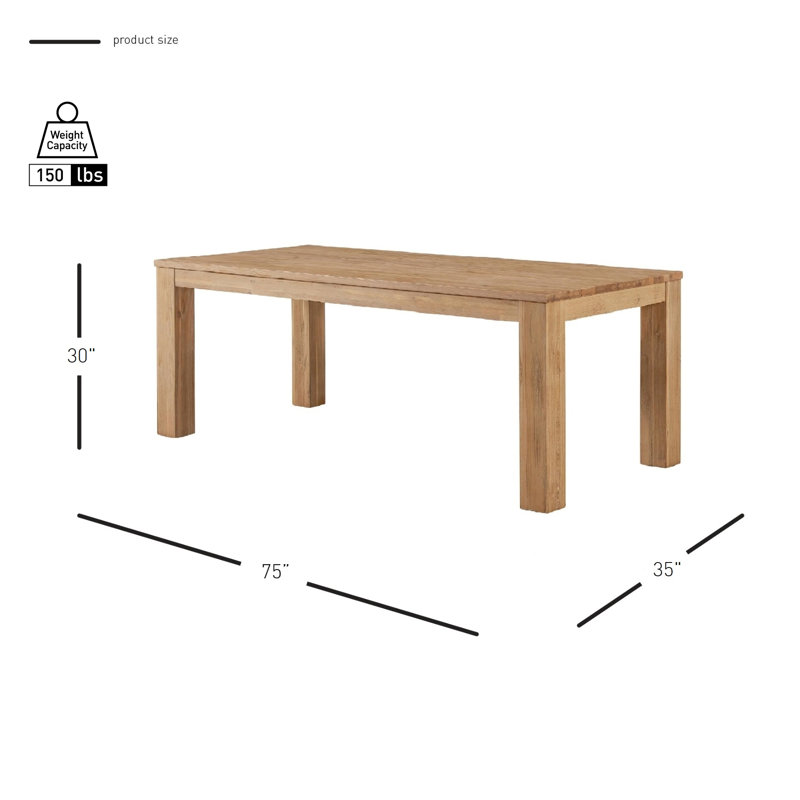 Bozrah Acacia Solid Wood Dining Table - Versatile Dining Furniture