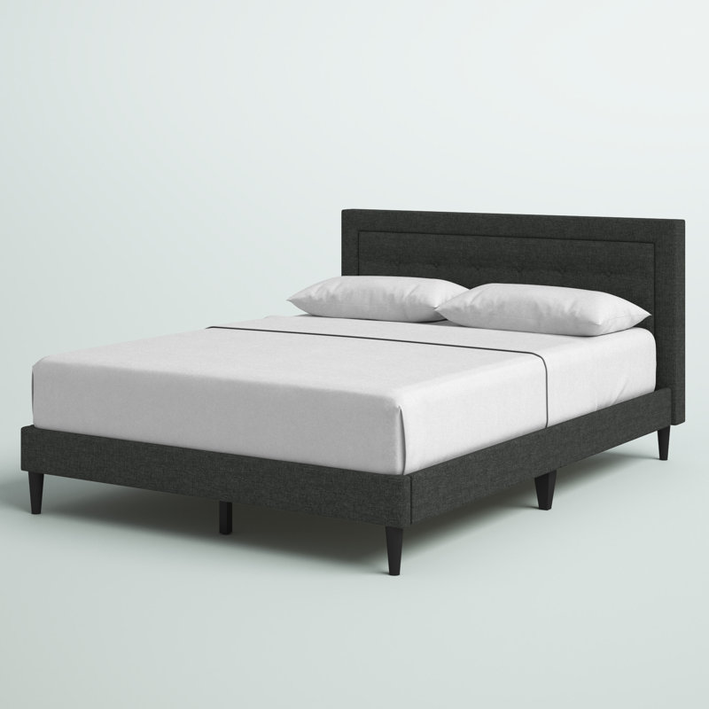 Ogrady Upholstered Platform Bed, Gray, Queen