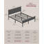 King Metal Bed Frame with Upholstered Headboard