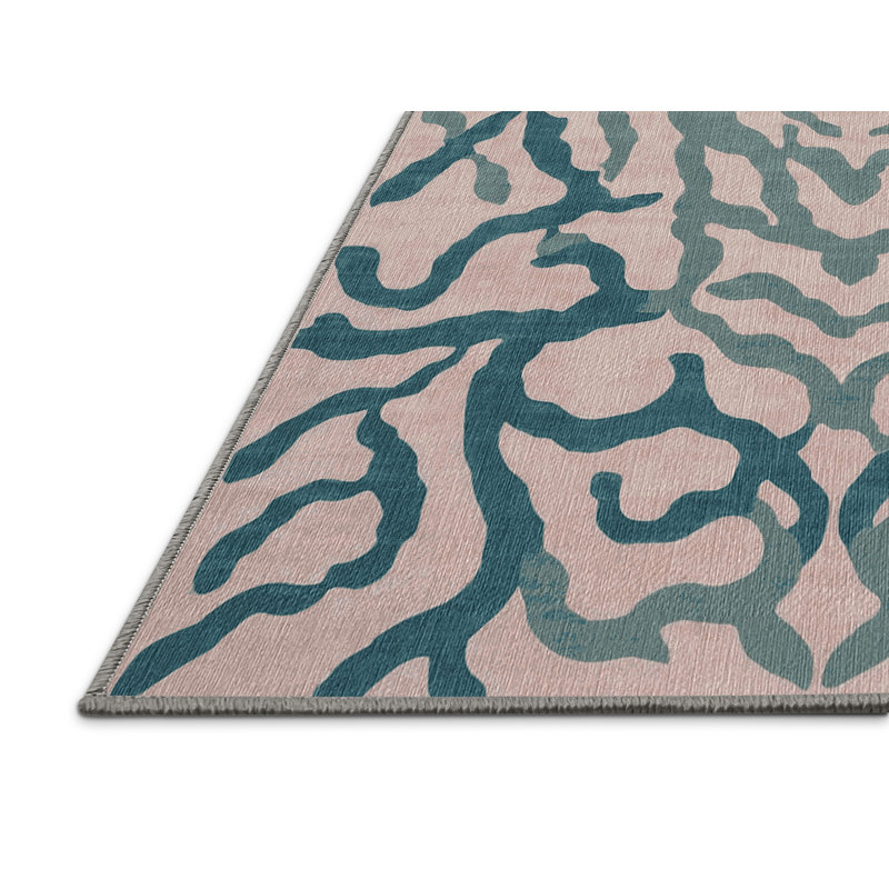 Machine Washable Gray Area Rug, Rectangle 6' x 9'