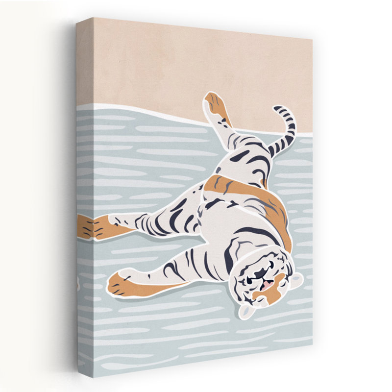 Art contemporain, art moderne tigre, H 24 po x l 16 po