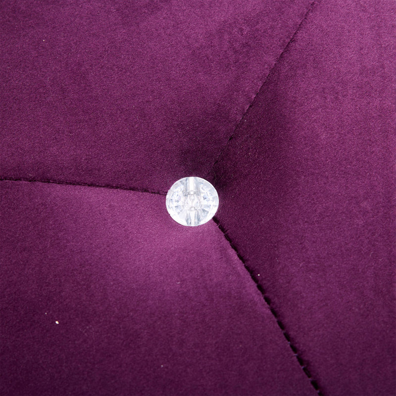 Élégant repose-pieds en velours capitonné avec rangement Diamond, Mauve