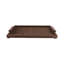 Plateau décoratif fabriqué à la main avec surface lisse texturée en suède - Parfait comme plateau de repose-pieds ou de table basse pour une décoration intérieure élégante - Plateau décoratif pour les essentiels de service ou d'organisation - 19 po, brun