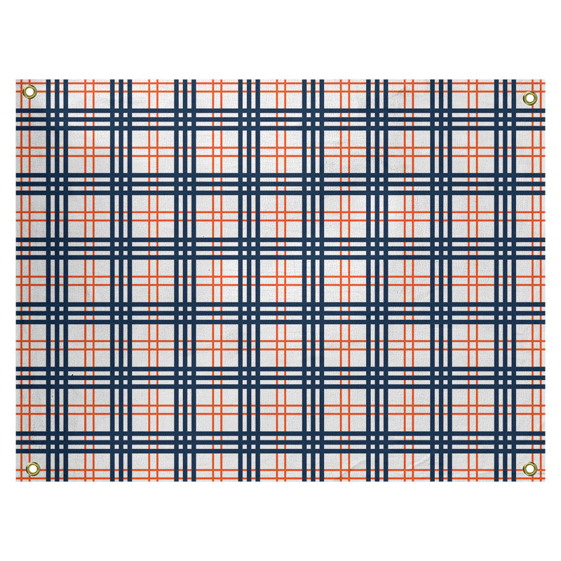 Tapisserie polyester Arizona Luxury, H 26 po x l 36 po, Blanc / orange / bleu