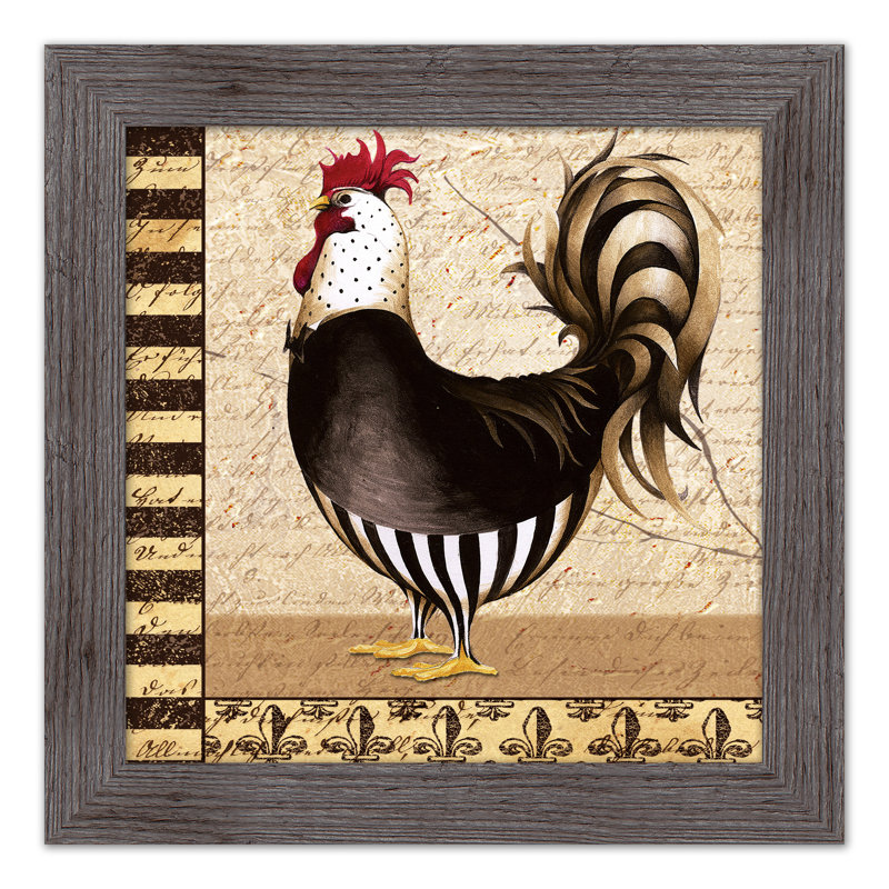 Rooster In Pants, reproduction encadrée, H 16 po x l 16 po x P 0,75 po