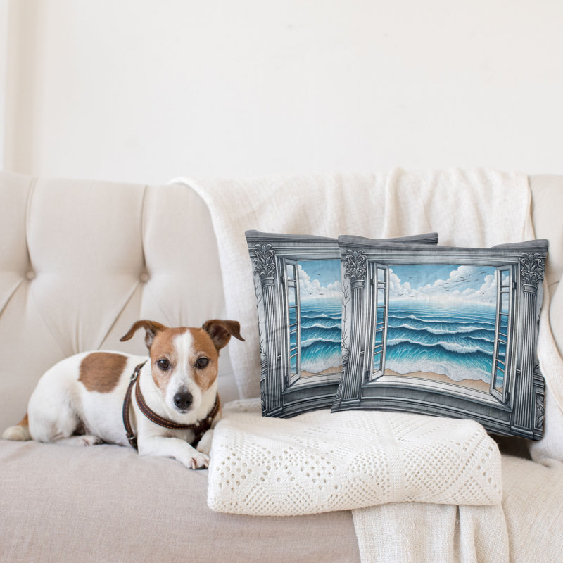 430021_Ambesonne Ocean - Coussin décoratif décoratif 2 pièces, H 24 po x l 24 po