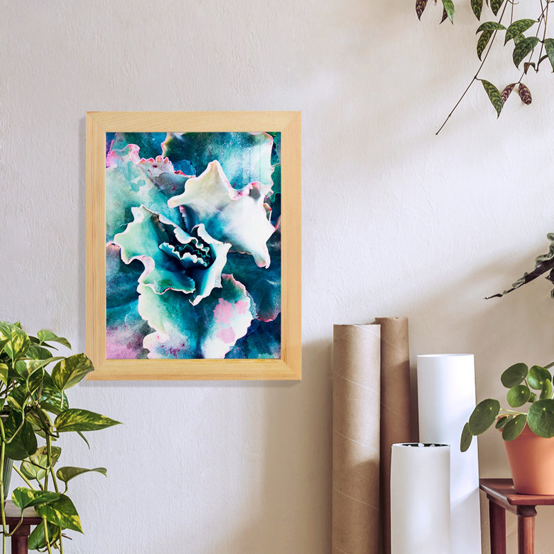 «Pastel Succulent Beauty I», reproduction de cadre photo simple, H 11 po x l 9 po x P 1 po, Naturel