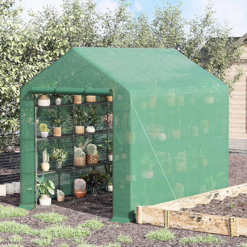Outdoor Plant Nursery Greenhouse With 18 Shelves - Block , From Wind And Rain Walk-In For Outdoors Sun Damage, Shelves, Ideal Shelter