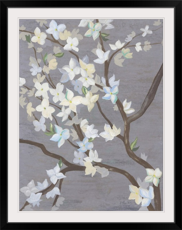 « ii », reproduction d’art dépilée Cherry Blossom Haze, Cadre noir, l 44 po x P 35 po x H 1 po