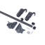 Ensemble de rouleau de frein à rail coulissant pour bibliothèque en aluminium noir contemporain avec rangement amovible vertical en aluminium-107285162