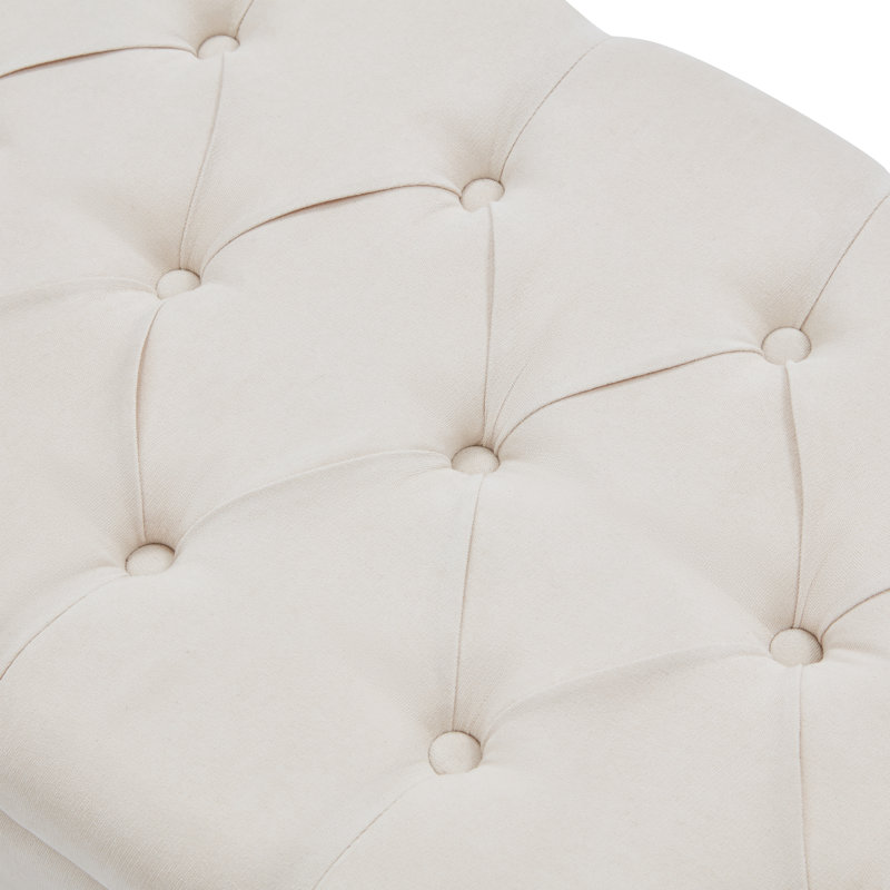 Banc de rangement à couvercle rabattable Fatheha, Beige
