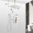 Ceiling Mounted Shower , Brushed Nickel Look. 10" Head & Handheld. Simulates Natural Rain. Self-Cleaning Nozzle. Bathroom. Brass Material Apparatus Kit . Rainfall . Bathroom .-127377172