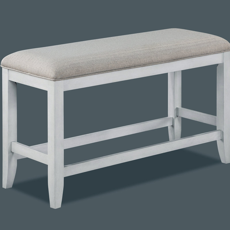 Banc de salle à manger à hauteur de comptoir 1 pièce, Beige, Beige, White