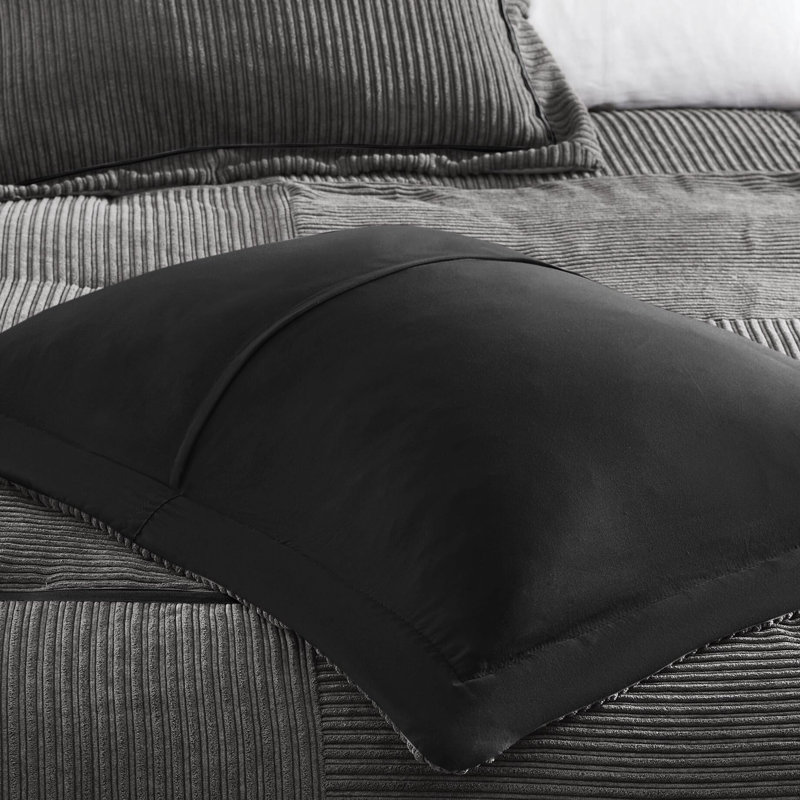 Édredon pour très grand lit en velours côtelé gris - Chambre silencieuse, respirante, apaisante et apaisante, Gris