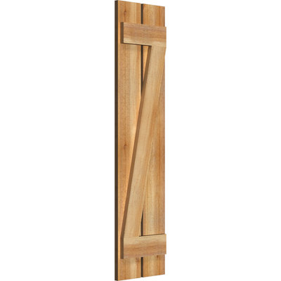 TimberCraft 5 3/8" Spaced Board-n-Batten Shutters w/Z-Bar, Western Red Cedar (Per Pair)