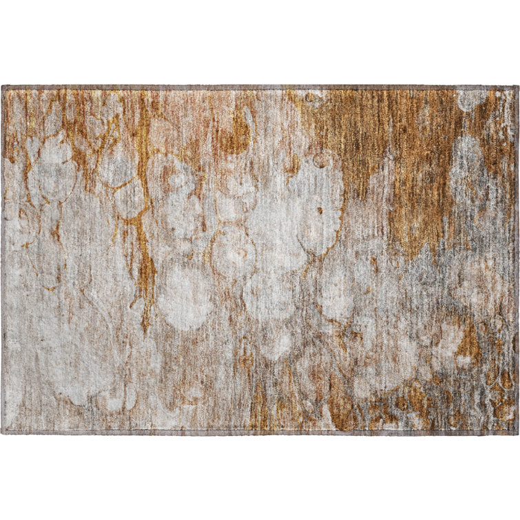Premium Machine Washable Prisco Terracotta Rug