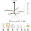 8-Light Black and Gold Dimmable Sputnik Chandelier