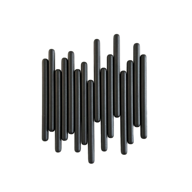 Aluminium Wall 6 - Hook Wall Mounted Coat Rack, Black