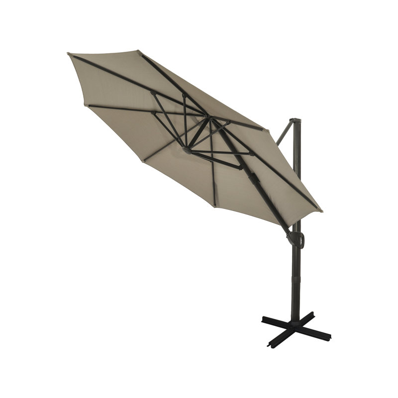 Parasol de marché extérieur en porte-à-faux 11 pi Bellcast, gris