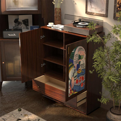 Armoire robuste en pin avec plusieurs tablettes