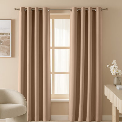 100% Room Darkening Blackout Eyelet Curtains (Set Of 2) 