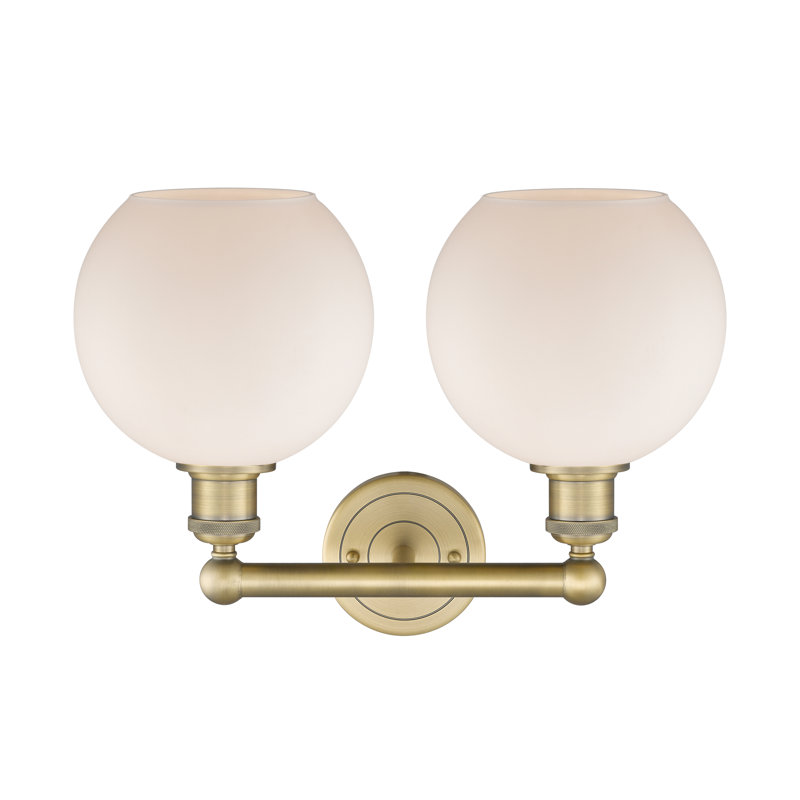 Ellington 2 - Light Dimmable Vanity Light, Matte White, Brushed Brass