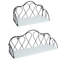 Tablettes flottantes murales, ensemble de 2 tablettes murales avec garde-corps en métal pour salle de bain-600218104