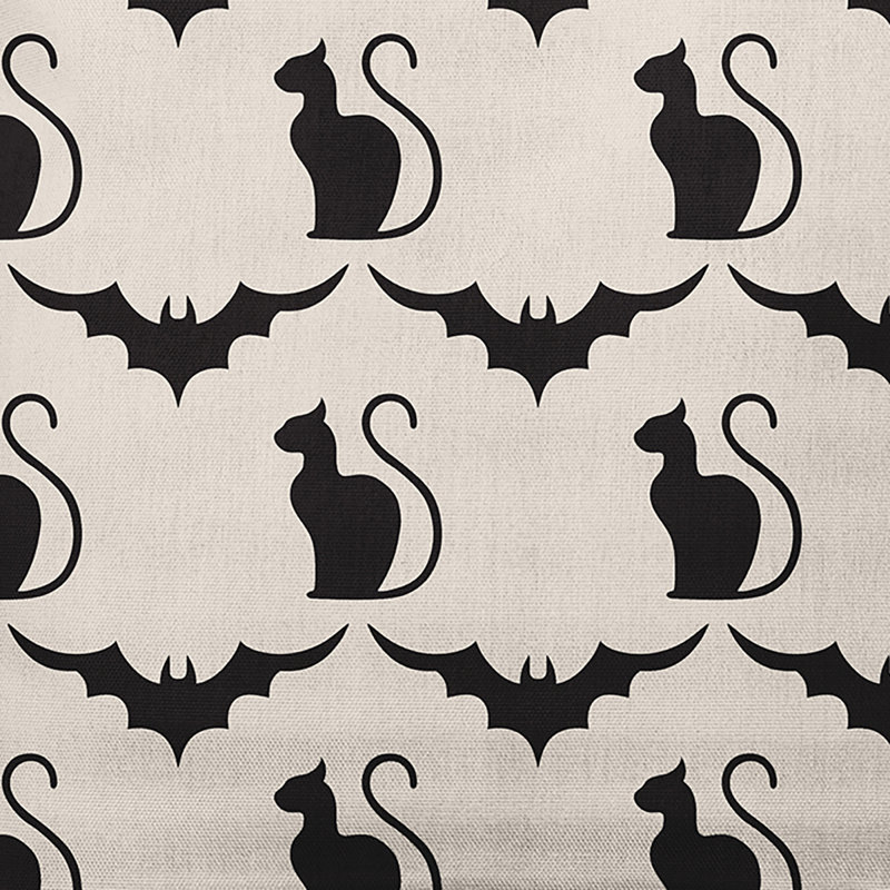 Coussin intérieur / extérieur Cats and Bats, 14 po x 20 po, Crème
