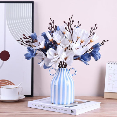 Black And White Striped Ceramic Vase Small Decorative