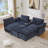 [NEW ARRIVED] U Shaped Upholstery Sectional Sofa,Sectional Modular With Storage Console & Wireless Charging,2 Cup Holders,Bluetooth Speakers-1073431558